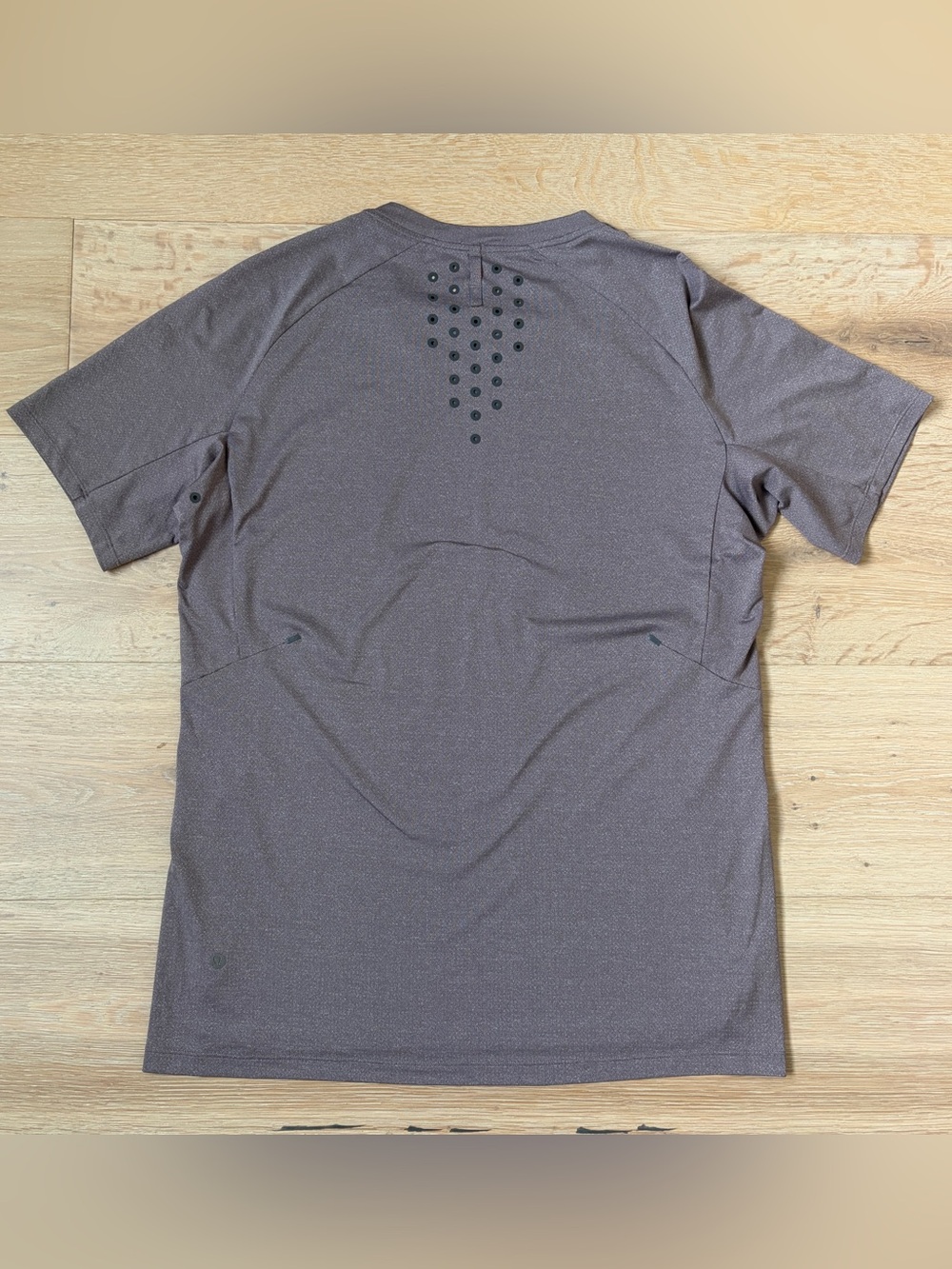 Lululemon Textured Training Short Sleeve Shirt Mens Sz L Heather Taupe Brown*Z17